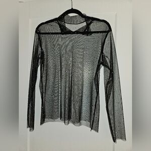 Sheer long sleeve top xs